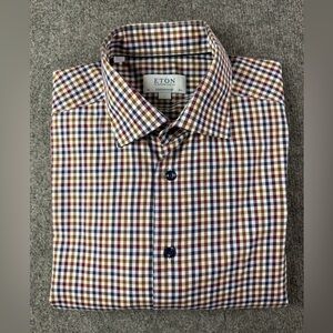 Eton Contemporary Mens 100 % Cotton Long Sleeve Dress Shirt Size 42-16.5